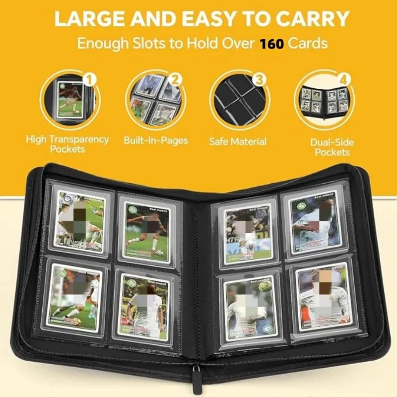 TopLoader 4-Pocket Card Binder (160 Cards) – Black/ Industrial-strength storage for TCG & sports cards. Collector's dream — image 6