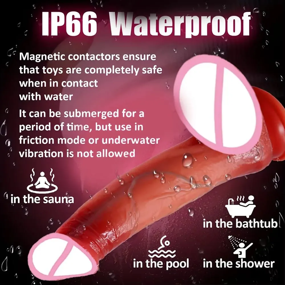 Dildo - 9.0 inch Telescopic Dildo Vibrator Sex Toy - with 10 Insertion And 10 Vibration And Heating Modes Realistic Dildo for G-Spot Anal Stimulation Silicone Dildo Remote Control Female Couple Adult Sex Toy — image 5
