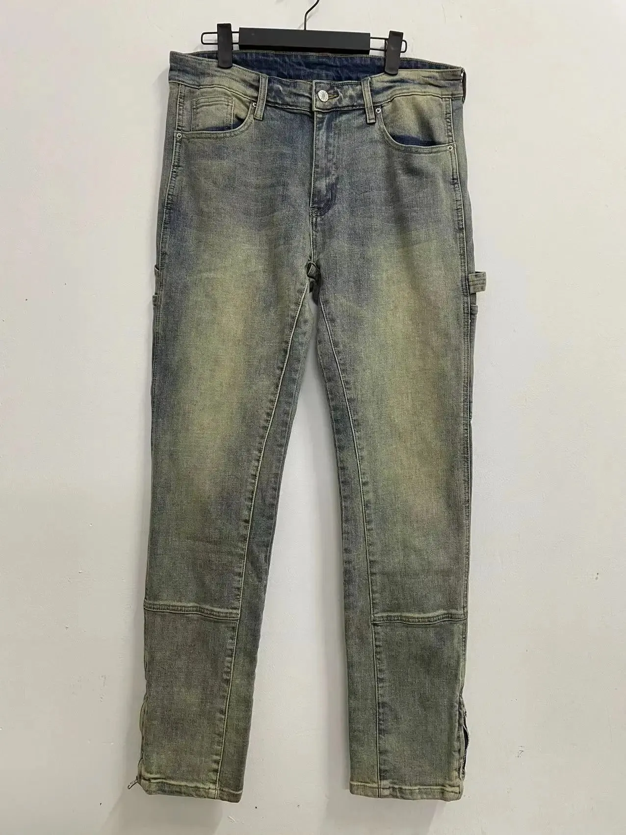 European American New Fashion Men's Solid Color Loose Straight Simple Basic Denim Trousers Mlae High Street Jeans Pants Clothes