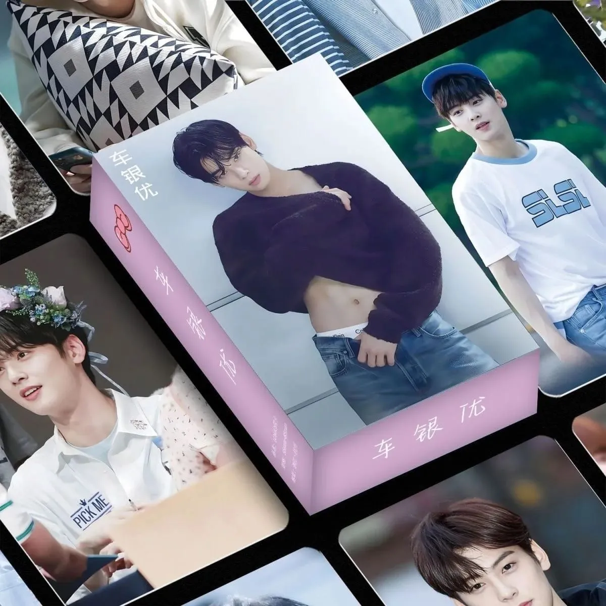 55PCS Cha Eun‑woo Holographic LOMO Photocards Set Korean Star Fans Collectible Gift — image 3
