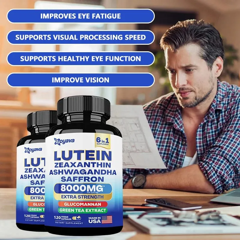 Suplement luteiny i zeaksantyny 8000 Mg Witaminy do oczu z szafranem dla dorosłych Suplement zdrowia oczu wspomaga wzrok