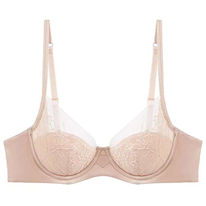 Lace Lingerie Set Thin Cup Minimizer Bra Panty Kit Comfort Full Coverage Intimates For Big Bust Festive Daily Women Underwear — image 8