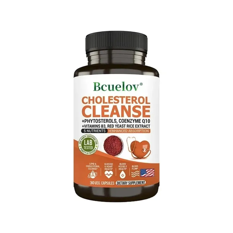 Cholesterol Cleanse Capsules with Coenzyme Q10 Red Yeast Rice Extract Antioxidants Maintain Cardiovascular Health