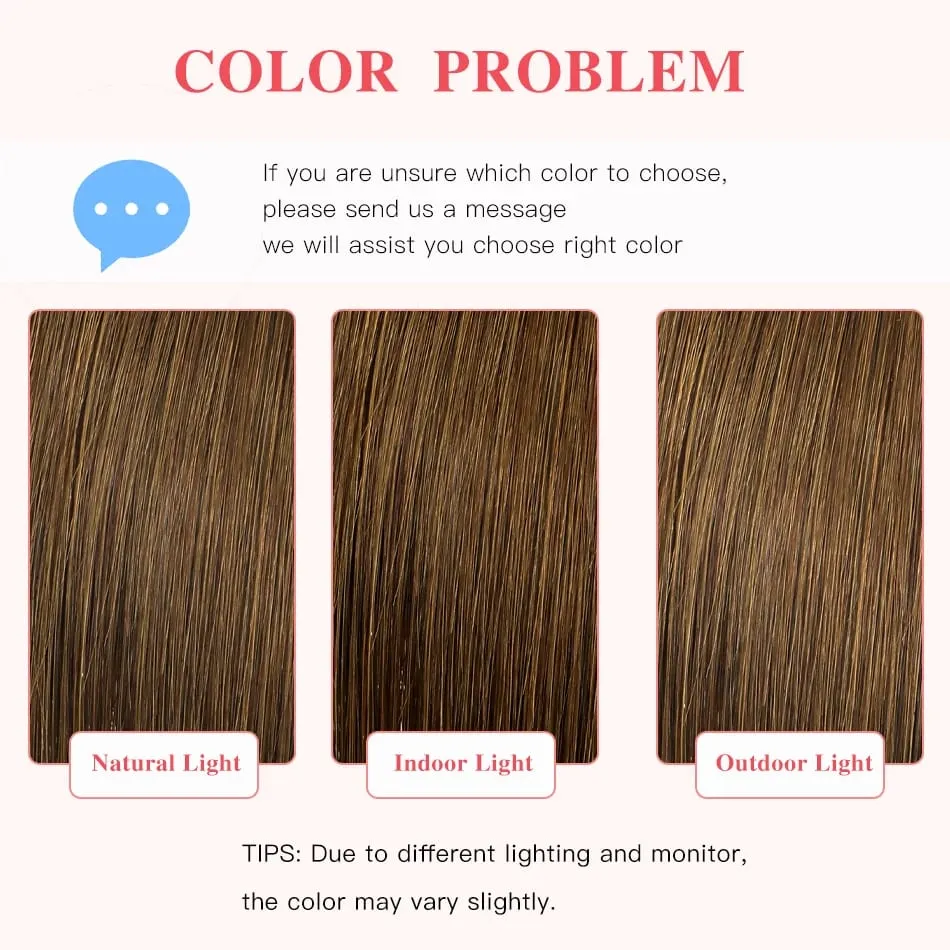 Brown Tape in Hair Extensions 100% Remy Human Hair Extensions Straight Seamless Skin Weft Tape in Extensions for Women 20pcs