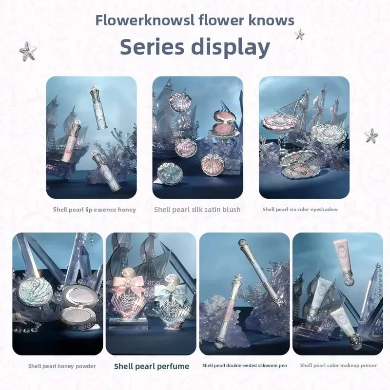 Flowerknows Shell's Jewel Collection All-in-One-Make-up-Set, Make-up-Set für Frauen, komplettes Set, Lidschatten, Lippentönung, Rouge, Parfümbox