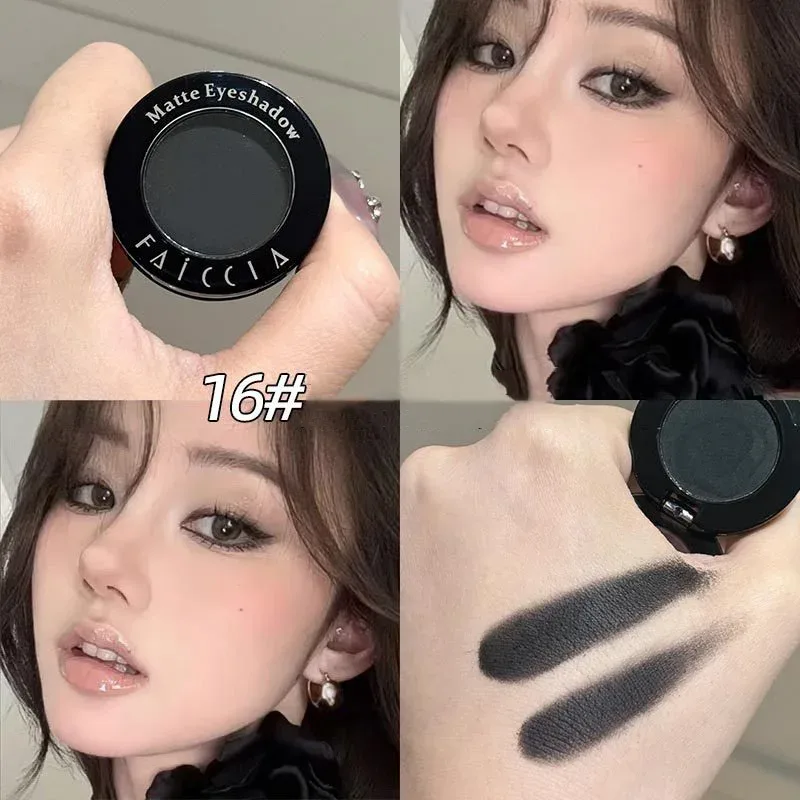 Monochrome Matte Brown Eyeshadow Makeup Waterproof Lasting Shiny Green Eye Makeup Natural Brighten Eyeshadow Highlighter Palette — image 18