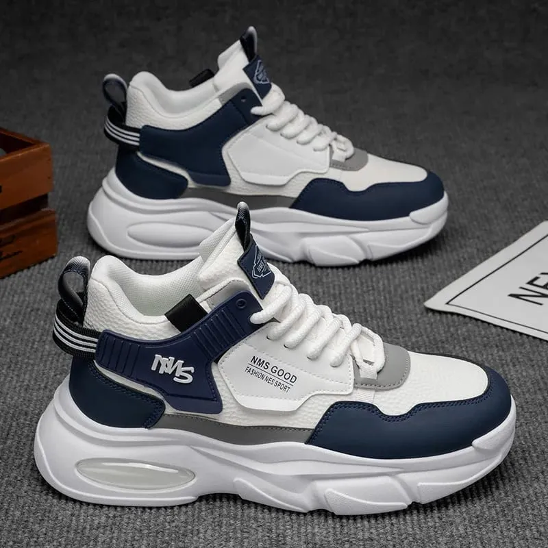 2025 Autumn Men's Shoes New Breathable Youth High Top Sneakers Trendy and Versatile Thick Bottom Casual Dad Shoes Men — image 4