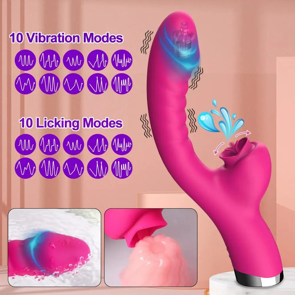Dildo Vagina Massage Wand G-Spo Licking Clitoral Vibrator Female Sex Toy Clitoris Stimulate Tongue Vibrator Adult Women Sex Toy — image 2