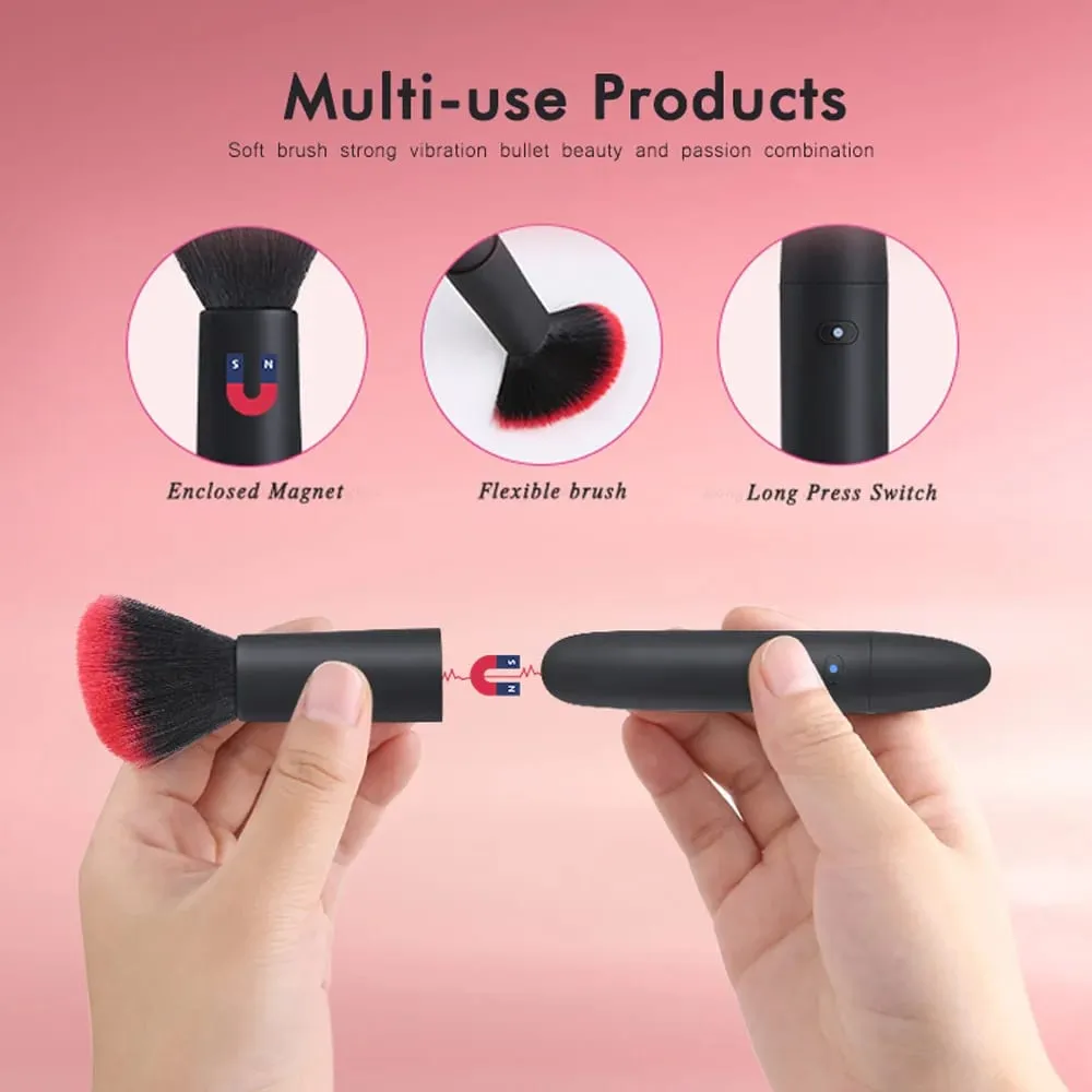 Electric Loose Powder Brush Multifunctional Quick Makeup Brush Blush 10 Gears Vibration Rechargeable Makeup Brush Tools — image 2