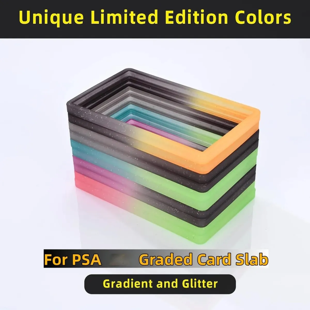 Gradient Silicone Bumper Case Guard Protector Display Sleeves Skin TPU for PSA 35PT Graded Card Slab Sports Game Storage Holder — image 1