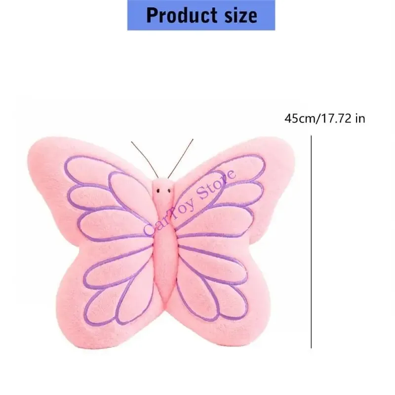 Plush Butterfly Cushion with Soft Cover Cotton Fill and Butterfly for Chair Sofa Bed and Lounge Seating
