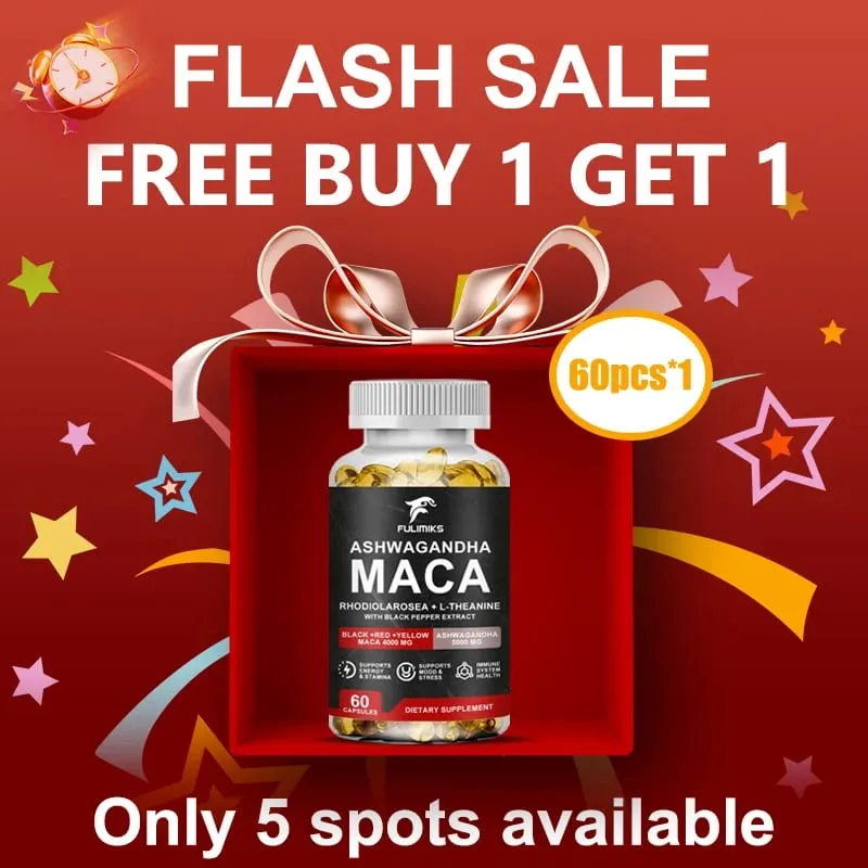 【1개 구매 시 1개 무료】KSM 66 Ashwagandha 뿌리 추출물 캡슐 5000mg(MACA 함유) - 수면 건강 스트레스 집중 두뇌 에너지 지원 — image 2