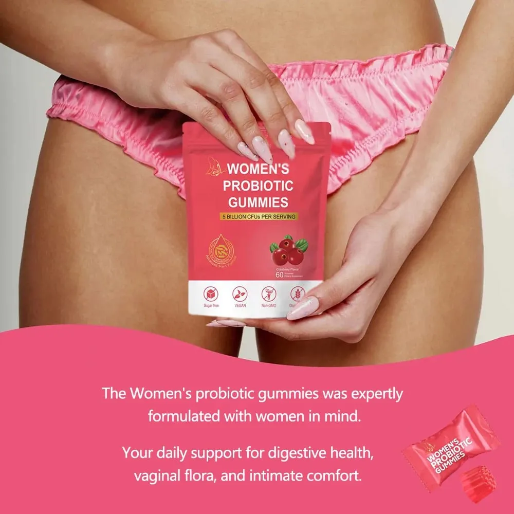 Women Probiotic Gummies - Premium Feminine Balance Gummies - for Women's Health & Wellness - Immune Support - Vegan Gluten-Free