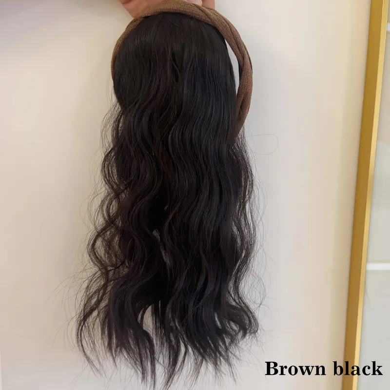topper Synthetic hair band curly head replacement block wig women's heat-resistant hair band hair extension wig — image 10