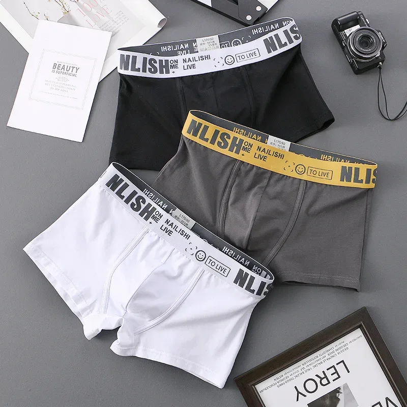 [Bloom the love] Jenama Solid 1pcs/3pcs Boxer Lelaki Seluar Dalam Kapas Boxershort Mens Boxers Man Cuecas Masculina Saiz M-3XL nl-112
