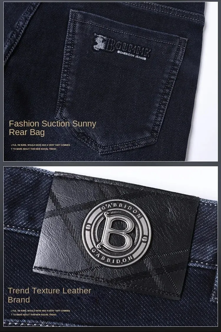 Brand Men's Straight-leg Jeans High-quality Light Luxury Embroidered Casual Versatile Fashion Slimming Smooth Silhouette Style — image 9