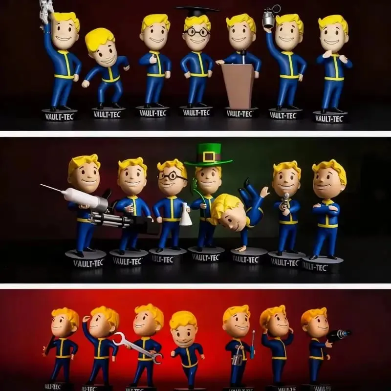 Anime Bobblehead Cute Vault Boy Full Set Action Figure Toys Collection Model Doll Desktop Ornament Display Boy Gifts — image 5