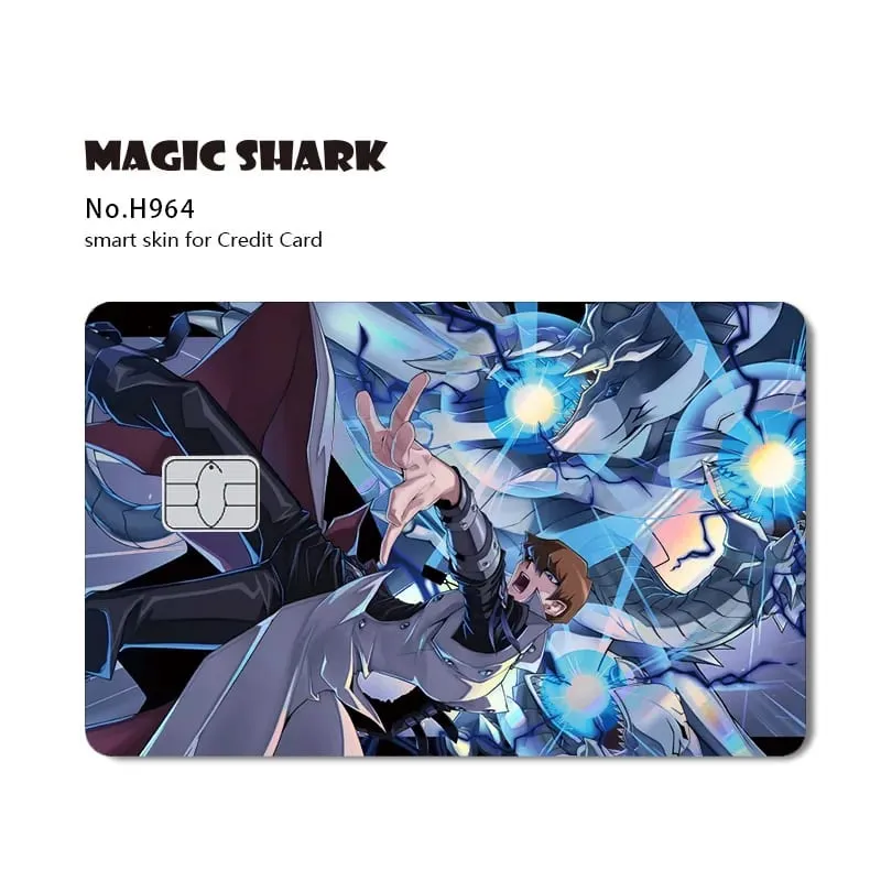 Magic Shark Yo-gi-oh Blue Eyes Dragon Game Shinny Holographic Laser Debit Credit Card Sticker Film Skin Front Cover — image 30