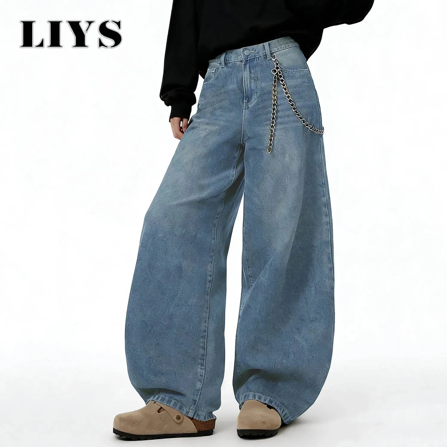 American Retro Baggy Wide Leg Jeans Men's Streetwear Distressed Y2K Clothing Casual Daily Four Seasons Denim Pants Unisex — image 12
