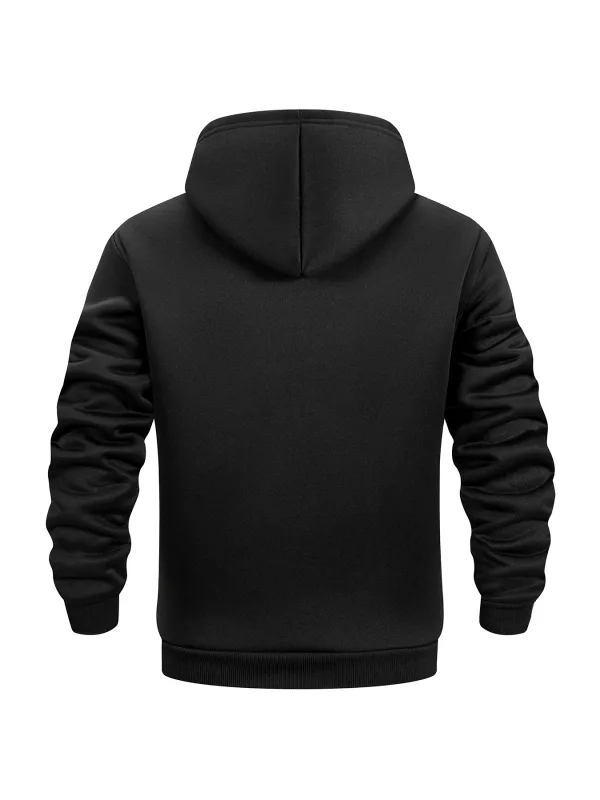Felpa con cappuccio a mezzo bottone da uomo addensare felpe con cappuccio invernali maglione lavorato a maglia in pile caldo retrò pullover casual sportivo da corsa all'aperto — image 6