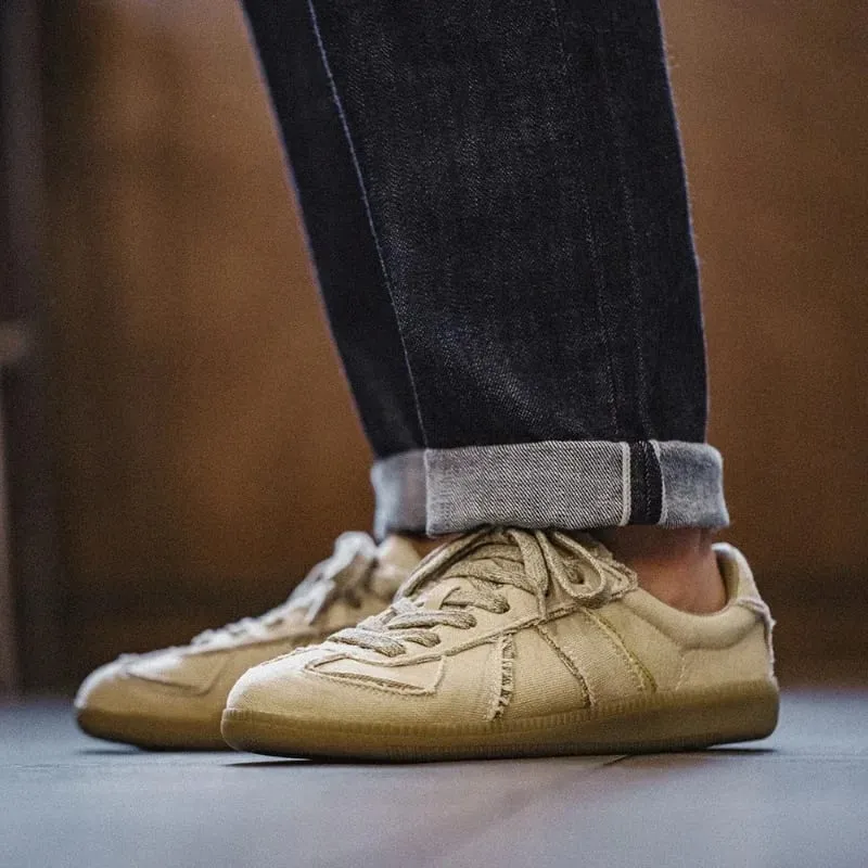 Classic Spliced German Trainer Shoes Flat Low-top Sneakers for Men's Spring and Autumn Casual Lace-up Sporty Shoes — image 4