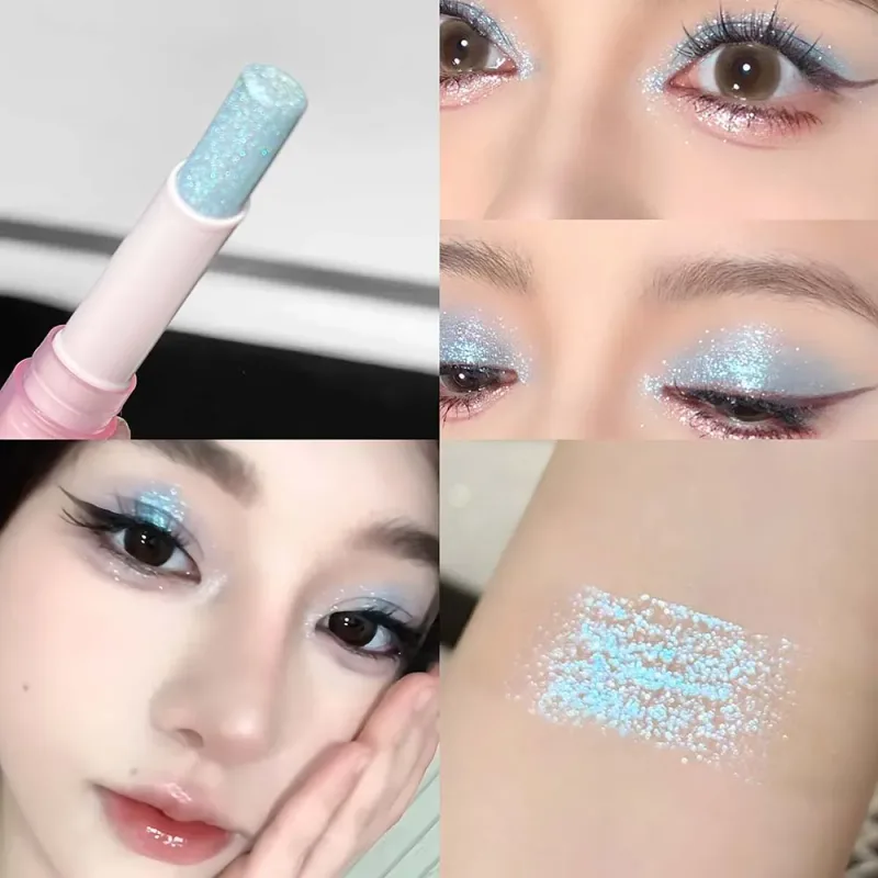 Sparkling Waterproof Eyeshadow Highlighter Pen Blue Diamond Jelly Eyeshadow Stick Glitter Pink Purple Eye Shadow Brighten Makeup