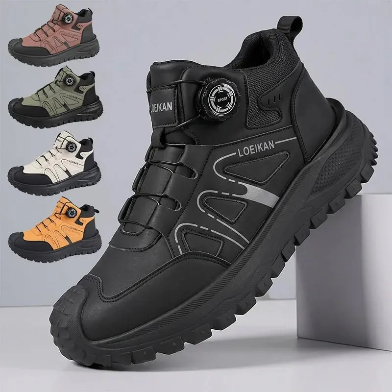 Unisex High‑top Casual Sneakers Rotary Buckle Slip‑on Thick Sole Fashion Daily Walking Shoes for Men Women — image 5