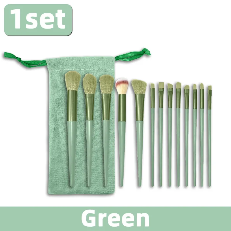 13PCS/set Makeup Brushes Set Soft Synthetic Fiber Cosmetic Brushes Para sa Face Eyes Foundation Blush Eyeshadow na May Storage Pouch