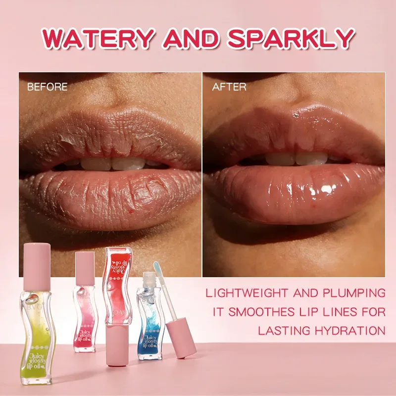 Garrafa de onda Juicy Lip Oil Transparente Brilhante Lip Plumper Hidratante Lip Gloss Maquiagem diária para lábios — image 6