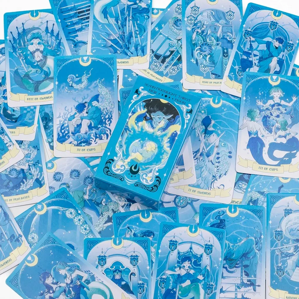 Sea in Moonlight Tarot Cards English Version A 78 Cards NEW MOON Ocean Emotional Healing Divination Tarot Cards 10.3*6CM — image 6