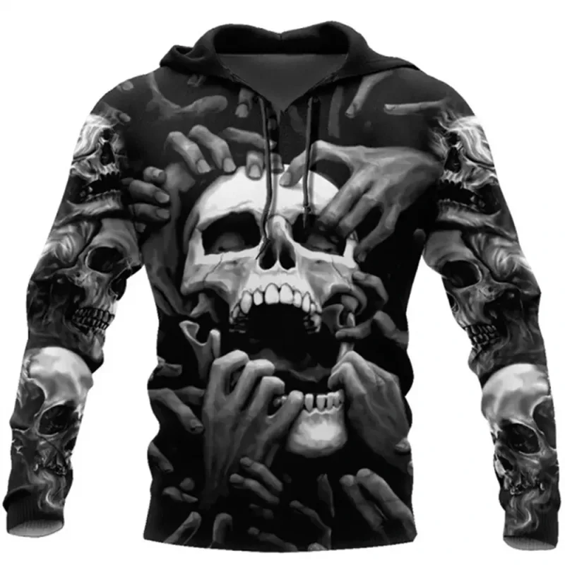 Vintage Skull 3D Print Hoodie Men/Women Casual Fashion Hoodies 2026 Pullover Sweatshirts Oversized Unisex Men Coat — image 14