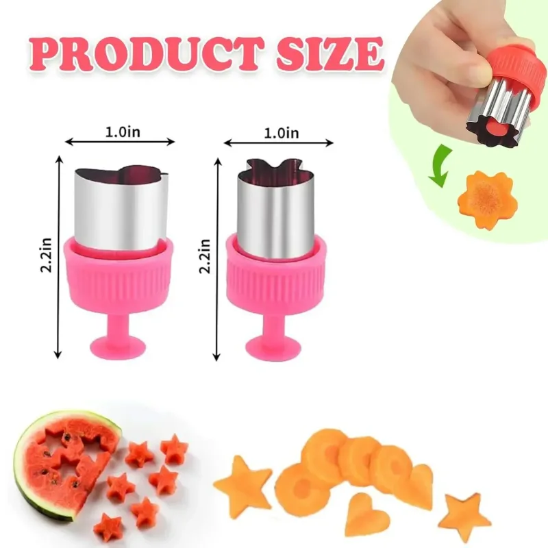 3/5/8Pcs Pressed Fruit Printing Cutting Flower Vegetable Kitchen Embossing Biscuit Cookie Cutting Mold For Kids Lunch Bento Box