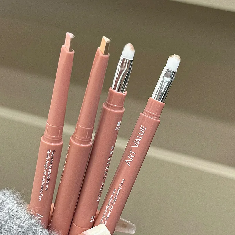 ART VALUE Two-tone Paste Lying Silkworm Pen Under Eye Liner Brighten Shadow Pencil Makeup Nude Pink Beige Eyeliner Contouring