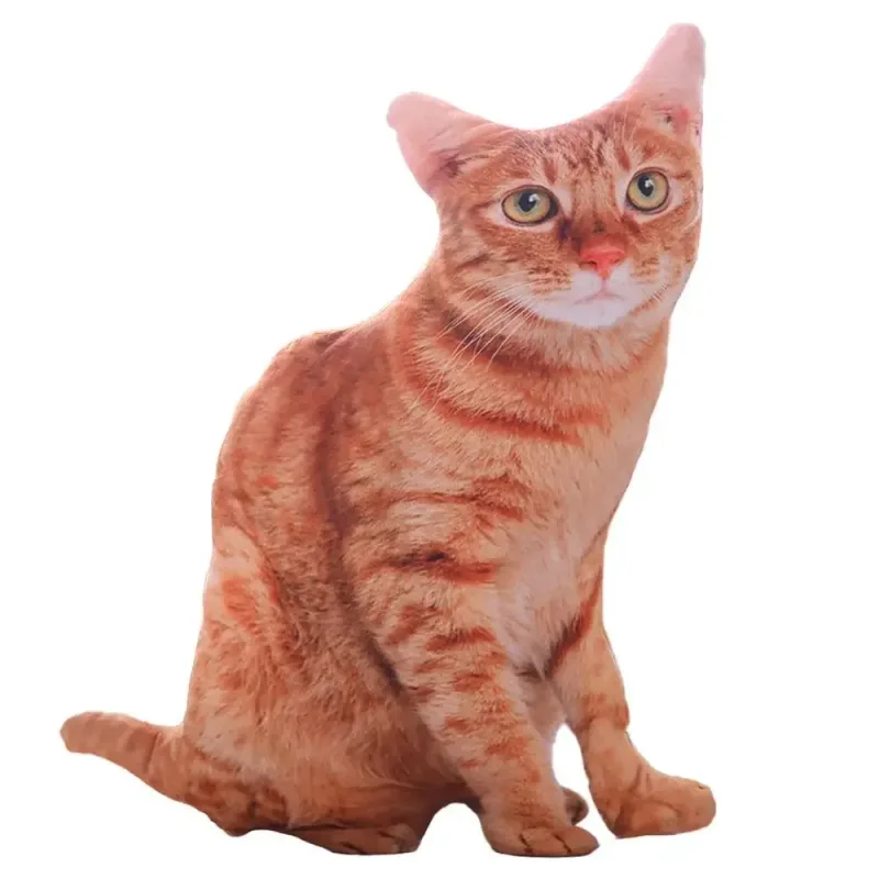 Plüsch Realistische 3D-Katzenpuppe Weiche Cartoon-Simulationskatze Plüschkissen Gefüllte Kawaii-Plüschtiere Spielzeugkissen für Kinder Mädchen