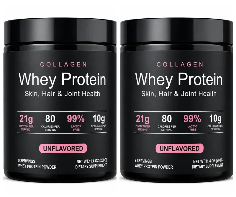 Whey Protein Powder Unflavored Muscle Recovery Joint Health Skin Hydration Grass-Fed Collagen Daily Nutrition Support