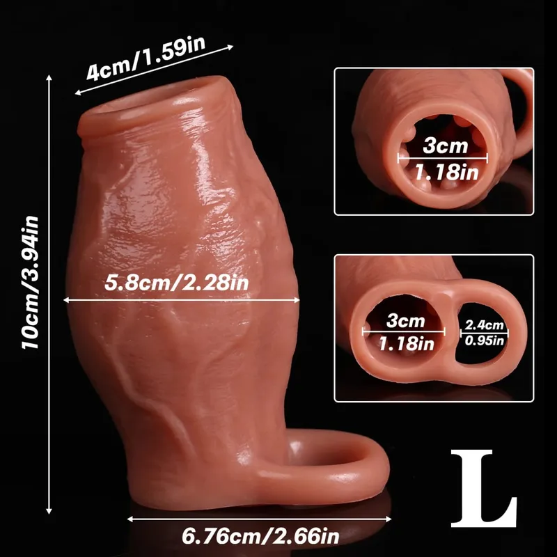 Penis Enlargement for Men Sleeve Cock Ring Delay Ejaculation Penis Extender Condom Lock Ring Sex Toys Artificial Penis Training — image 9