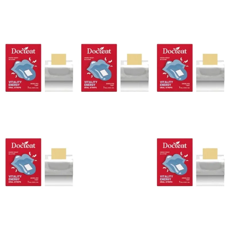 Docteat Vitality Energy Oral Strips Melt-in-Mouth Dissolves Fast L-Theanine No Water Needed Stay Awake Support 7 Strips — image 12