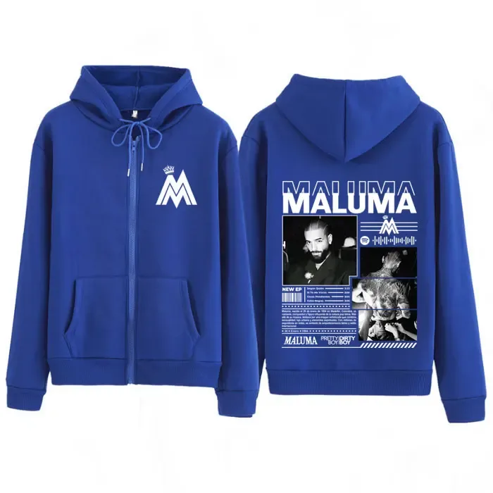 Rapper MALUMA Album Tour 2025 Zipper Hoodie Men Women Fashion Loose Jacket Coats High Quality Casual Hip-hop Vintage Sweatshirts — image 4
