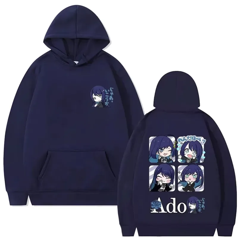 Cute Kawaii Ado Cartoon Style Hoodies Fans Gift Men's Women's Casual Oversized Sweatshirt Unisex Japanese Style Pullover Hoodies