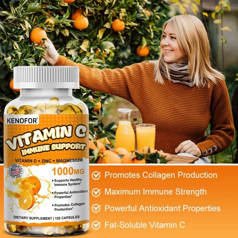 Vitamin C Capsules Antioxidant Support Immune System Cellular Energy Production Skin Brightening & Collagen Synthesis — image 6