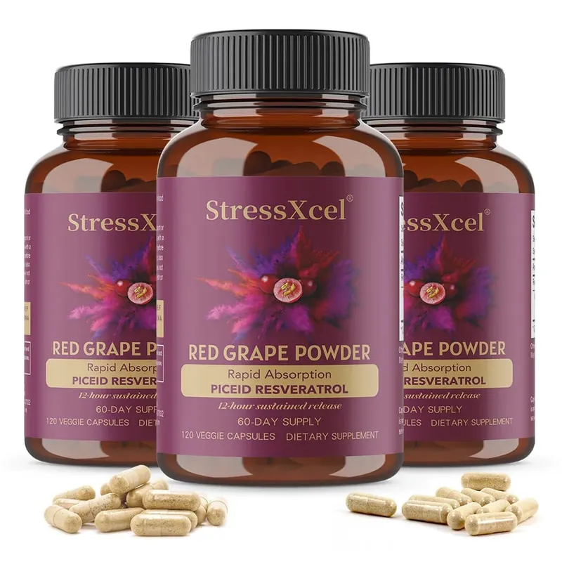 Red Grape Powder + Resveratrol Supplement Antioxidant Supports Heart Joint Brain Immune Health & Anti-Aging Non-GMO — image 9