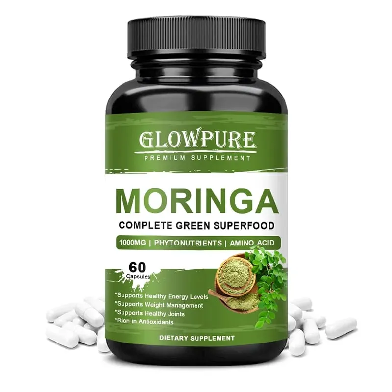 Pure Moringa Capsules - Superfood for Energy Skin Immune & Gut Health with Antioxidants Vitamins & Amino Acids