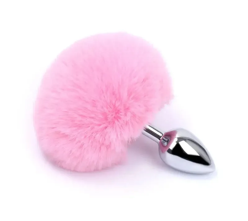 Stainless Steel Rabbit Tail Metal Butt Plug Anal Sex Toy Metal Plush Anal Plug Massager Sex Toys for Masturbator Women