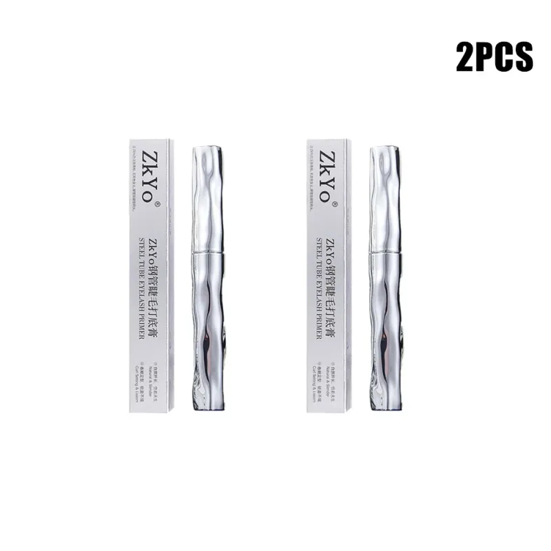 ZkYo Steel Tube Eyelash Primer Natural Black Mascara 3D Thick And Fluffy Waterproof Non-Smudging Women Eye Makeup