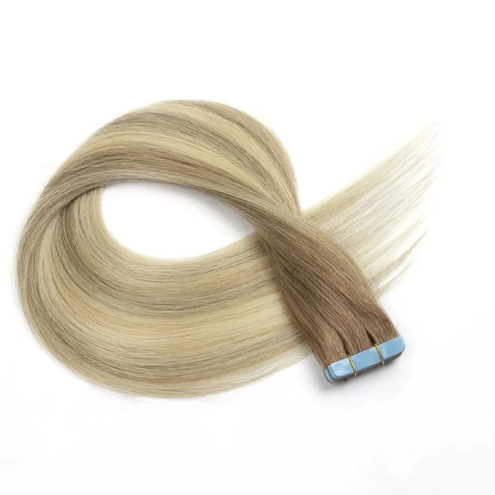 Real Human Hair Tape in Extensions 16'' 20'' Natural Straight High Light Seamless Tape Hair On Double Sided Tape 20pcs 30g/pack — image 12