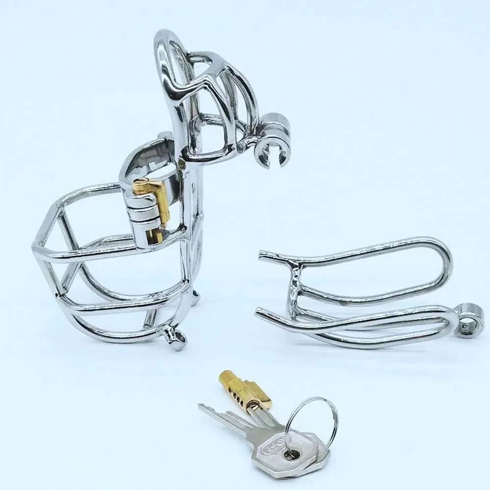 2026 NEW Newest Design Male Chastity Device Stainless Steel PA Puncture Cock Cage Bdsm Sex Toys For Men Penis Lock Cock Ring Toy — image 4