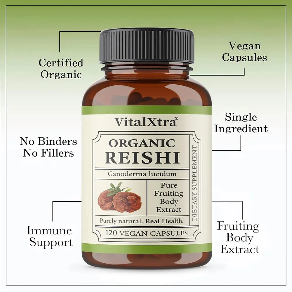 Reishi Paddestoelcapsules 1000 mg Ganoderma Lucidum Ondersteunt de gezondheid van het immuunsysteem Ontspanning Slaap en natuurlijke energie Veganistisch Niet-GMO — image 6