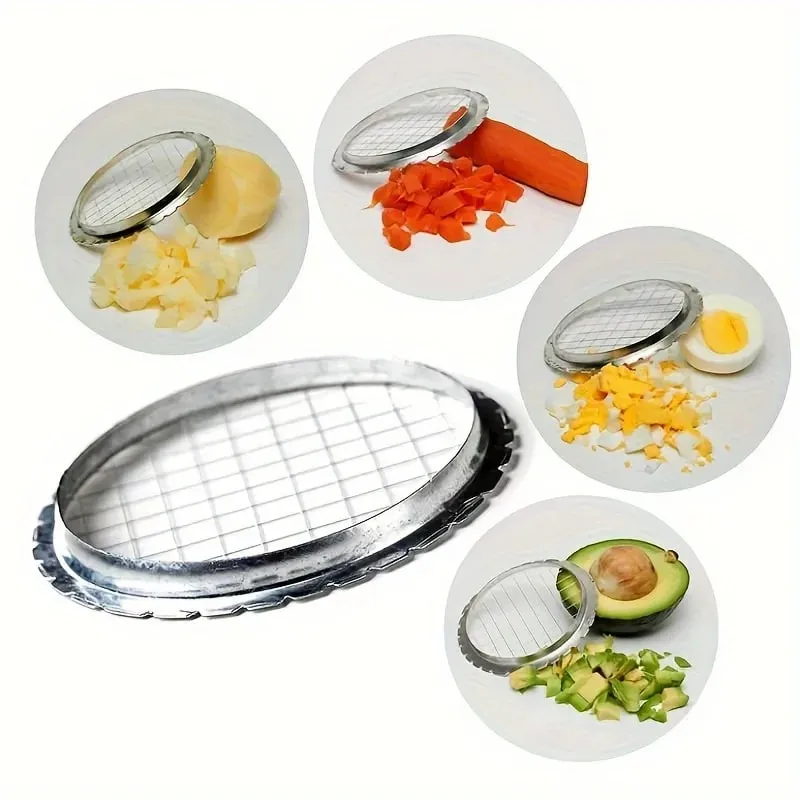 1pc Round Grid Cutter Slicer - Ideal for Eggs Mushrooms & Vegetables Must-Have Kitchen Chopping Device — image 4