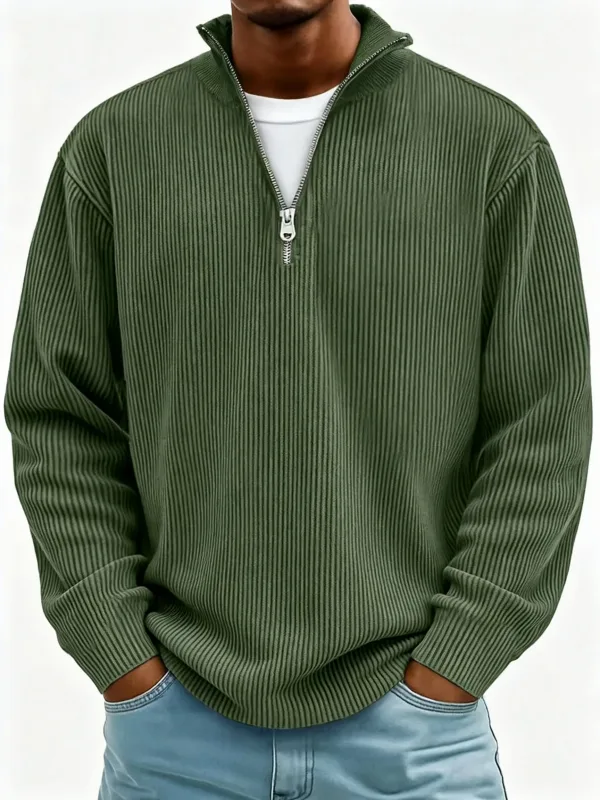 Men's Autumn Winter Stand-Collar Zip-Up Sweatshirt Loose Long Sleeve Casual Daily Outdoor Fashion Trendy Men's Outerwear — image 16