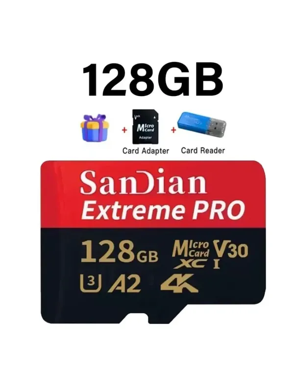 بطاقات ذاكرة SD مقاومة للماء فئة 10 U3 V30 مع محول USB 128 جيجابايت 512 جيجابايت بطاقة مايكرو TF/SD عالية السرعة للهاتف والكمبيوتر المحمول والكاميرا